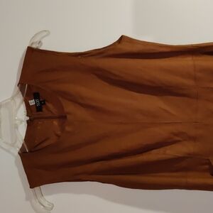 SAS Sportswear Cognac Brown 100% Leather Dress, 4